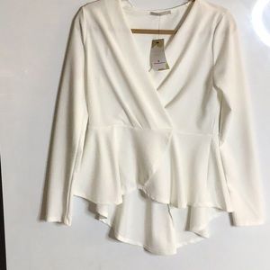 Glitz n Glam long sleeve peplum top